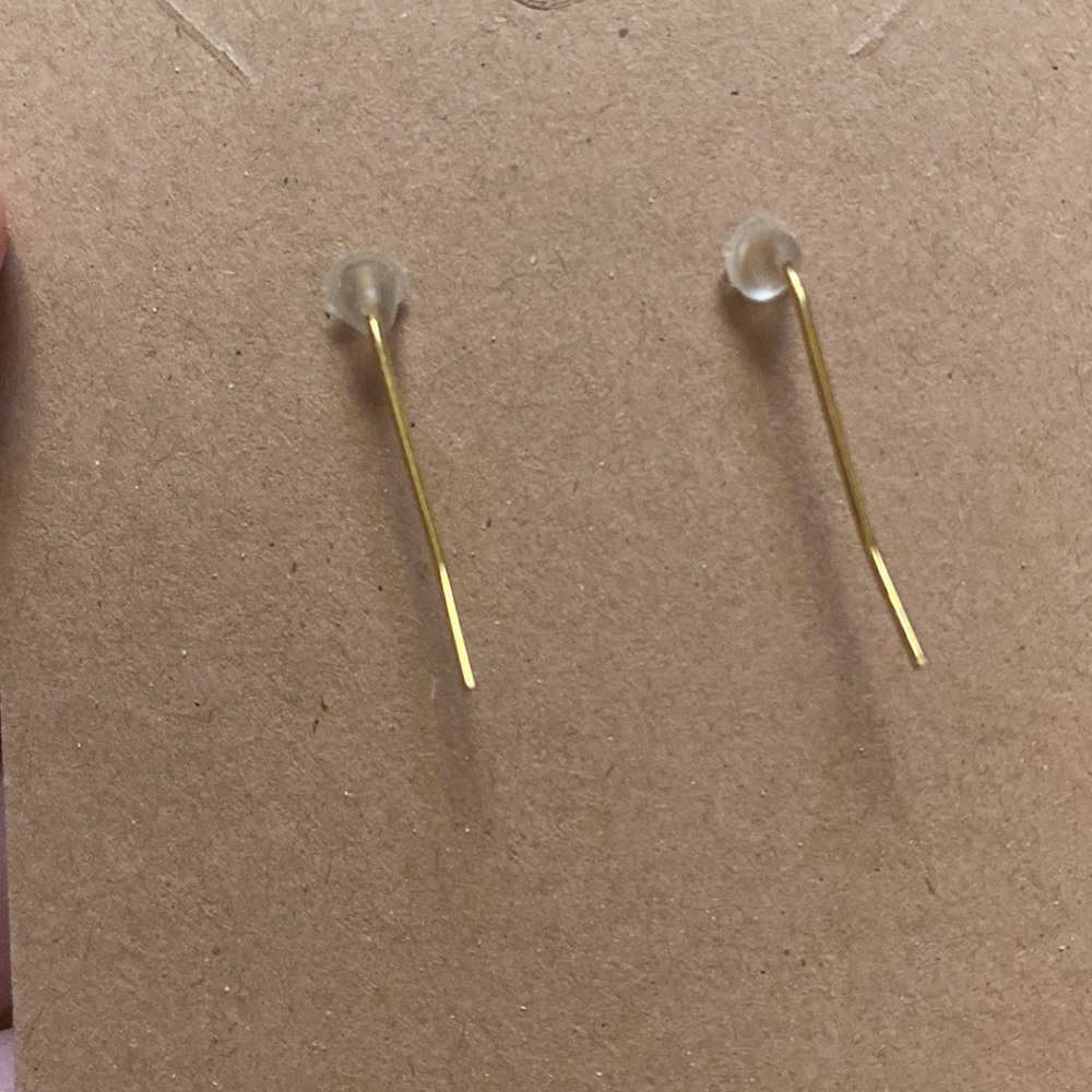 Gold Bee Dangle Earrings - Picture 2 of 2